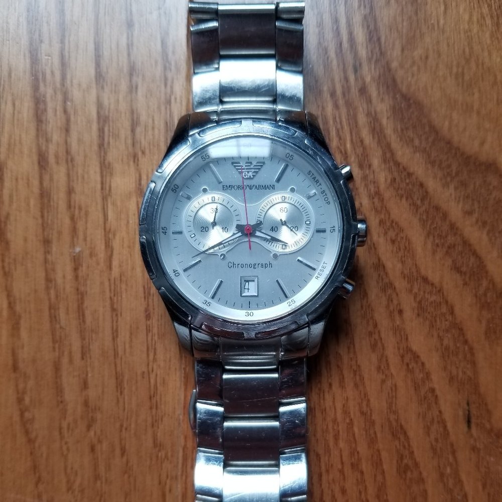 MEN's ARMANI WATCH. Stainless Steel. Lightly used.